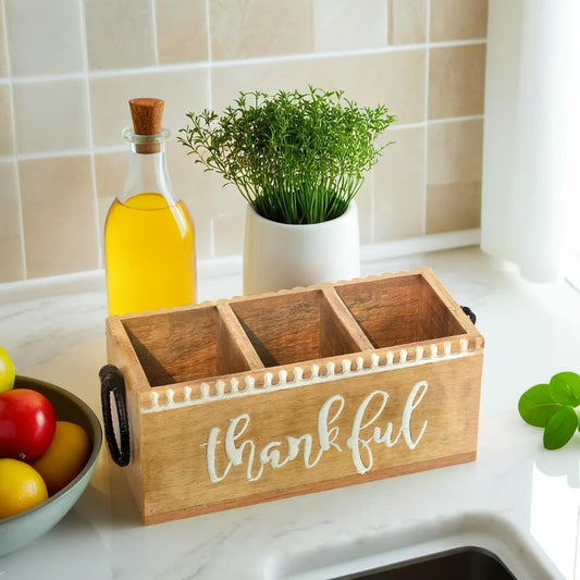 Beaded design Wooden Carved Caddy