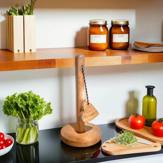 Heart Tassle Kitchen Wooden Towel Holder