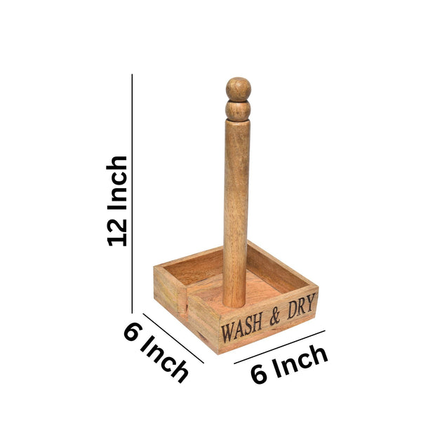 Laser Wooden engraved Square Kitchen Towel Holder