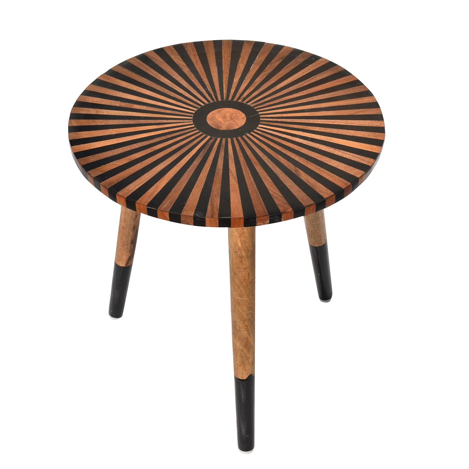 Black Chakra pattern Resin Wooden Table