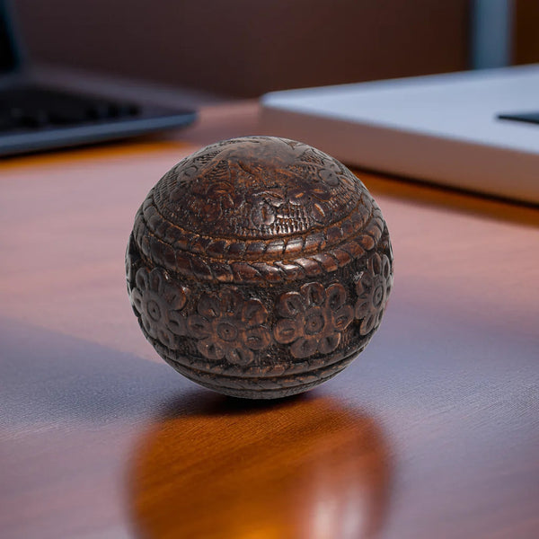 Dark Walnut Mango Wooden Orbs | 10x10 CM | Decorative Gift