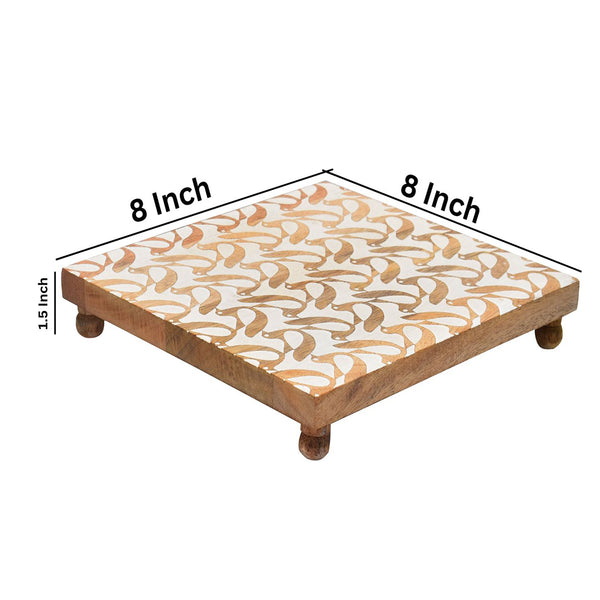 Handcrafted Wooden Decorative Trivet with Intricate Pattern | Kitchen and Tabletop Accessory