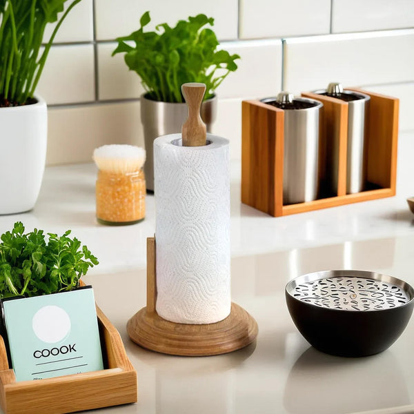 Natural wooden sleek carving Kitchen Towel Holder