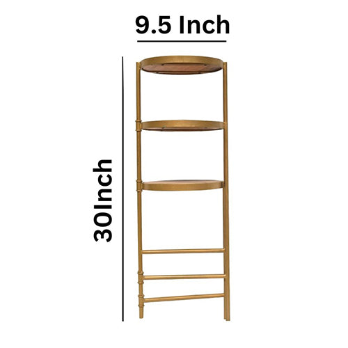 Wooden Wide Floral 3-Tier Foldable Plant Stand | Space-Saving Design | Elegant Home Decor