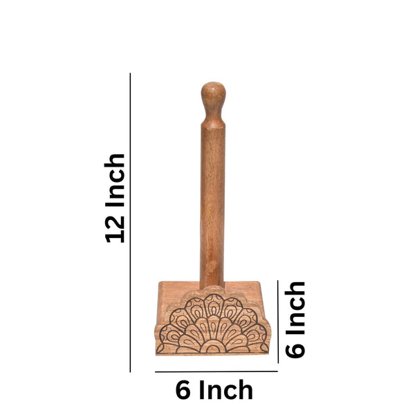 Wooden Mandala Carving Kitchen Towel Holder