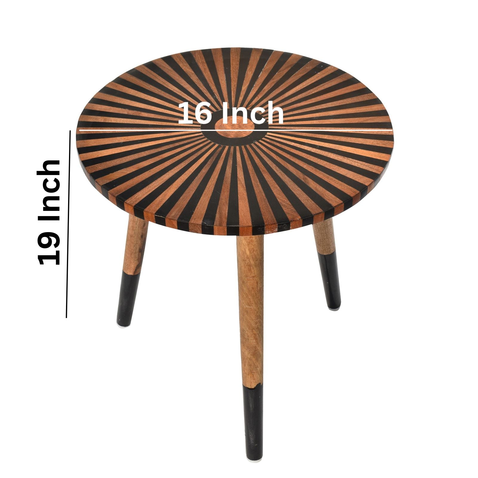 Black Chakra pattern Resin Wooden Table