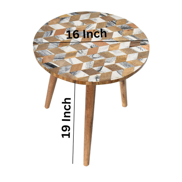 Marble textured wooden Resin Table