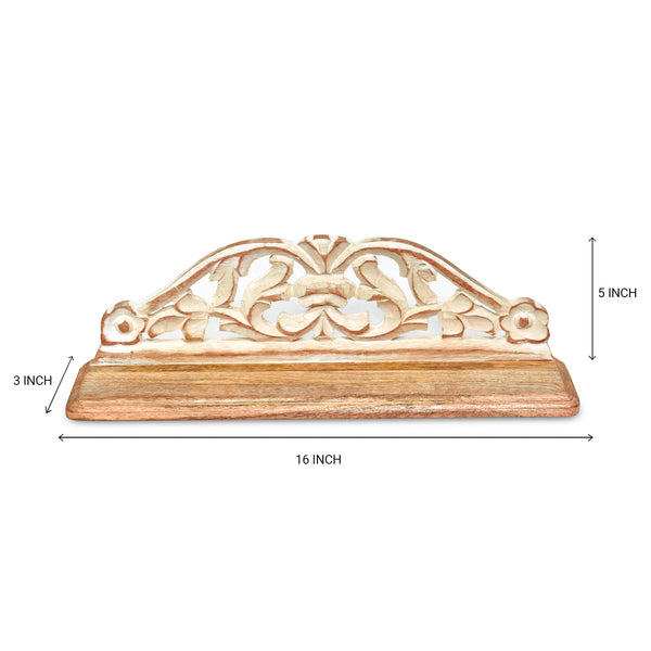 Sleek Wooden Carved White Wall Shelf (GD6049)