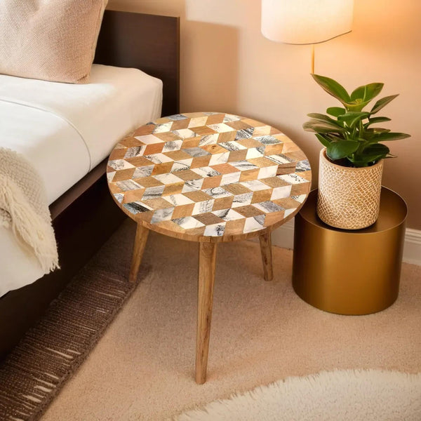 Marble textured wooden Resin Table