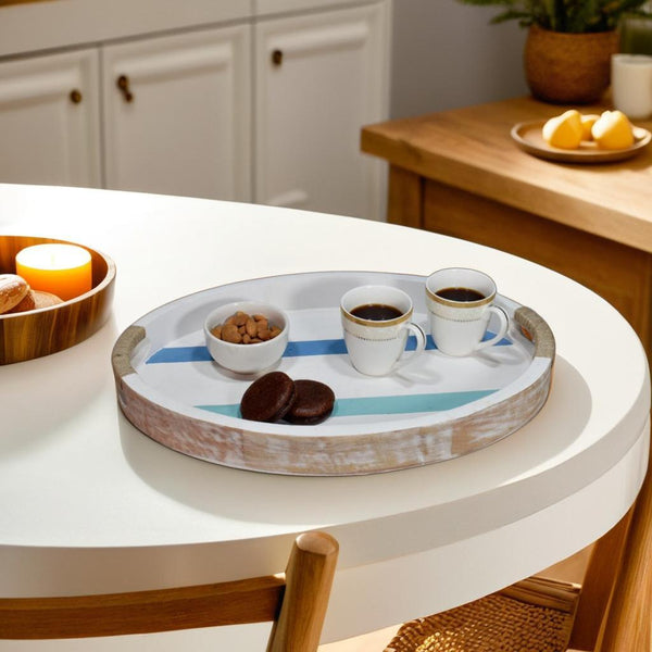 Cstl Rnd Stripe Wooden Tray